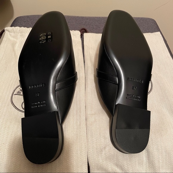Hermès black mules silver buckle - US 6.5 - 7 - Picture 5 of 9